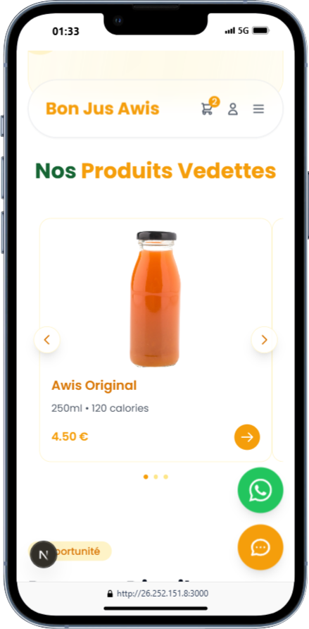 Application de commande Bon Jus Awis